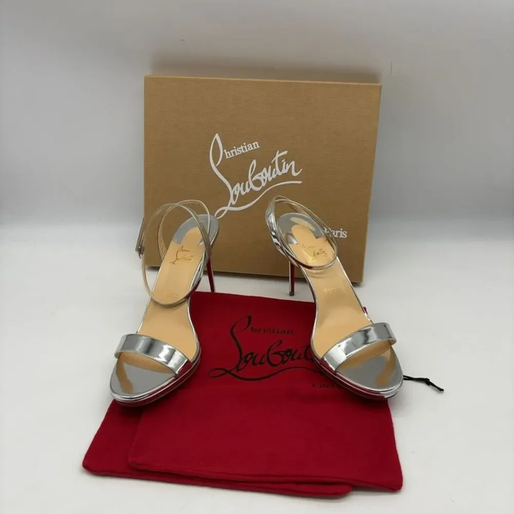 Christian Louboutin Silver Strappy Heels